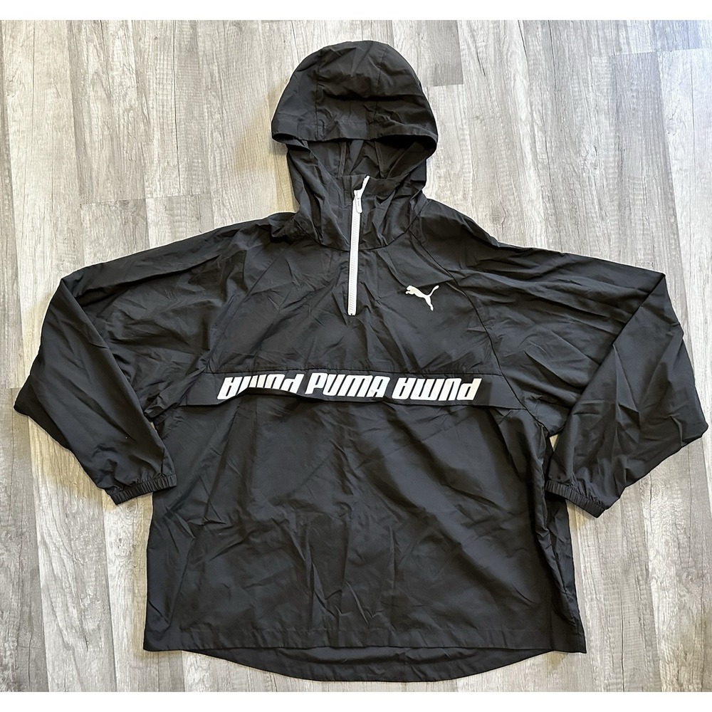 Mens‎ Puma 1/4 Zip Jacket Front Pocket Hooded Size XL